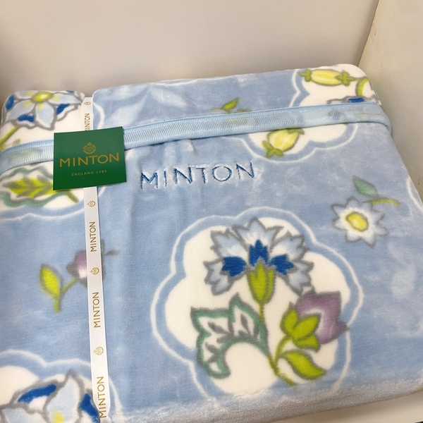 即決 送料無料 未使用 保管品★MINTON ミントン ポリエステル ニューマイヤー 毛布 ブルー系 140cm×200cm シングル ※箱無し発送
