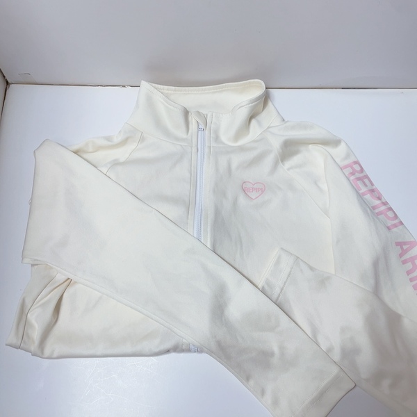 送料無料 即決 中古品★repipi レピピ ラッシュガード 水着 レディース キッズ ジュニア サイズ140 アイボリー ジッパー ポケットなし