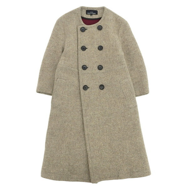 80s   COMME des GARCONS ノーカラージャケット コート COMME des GARCONS HOMME ウールモヘアノーカラージャケット