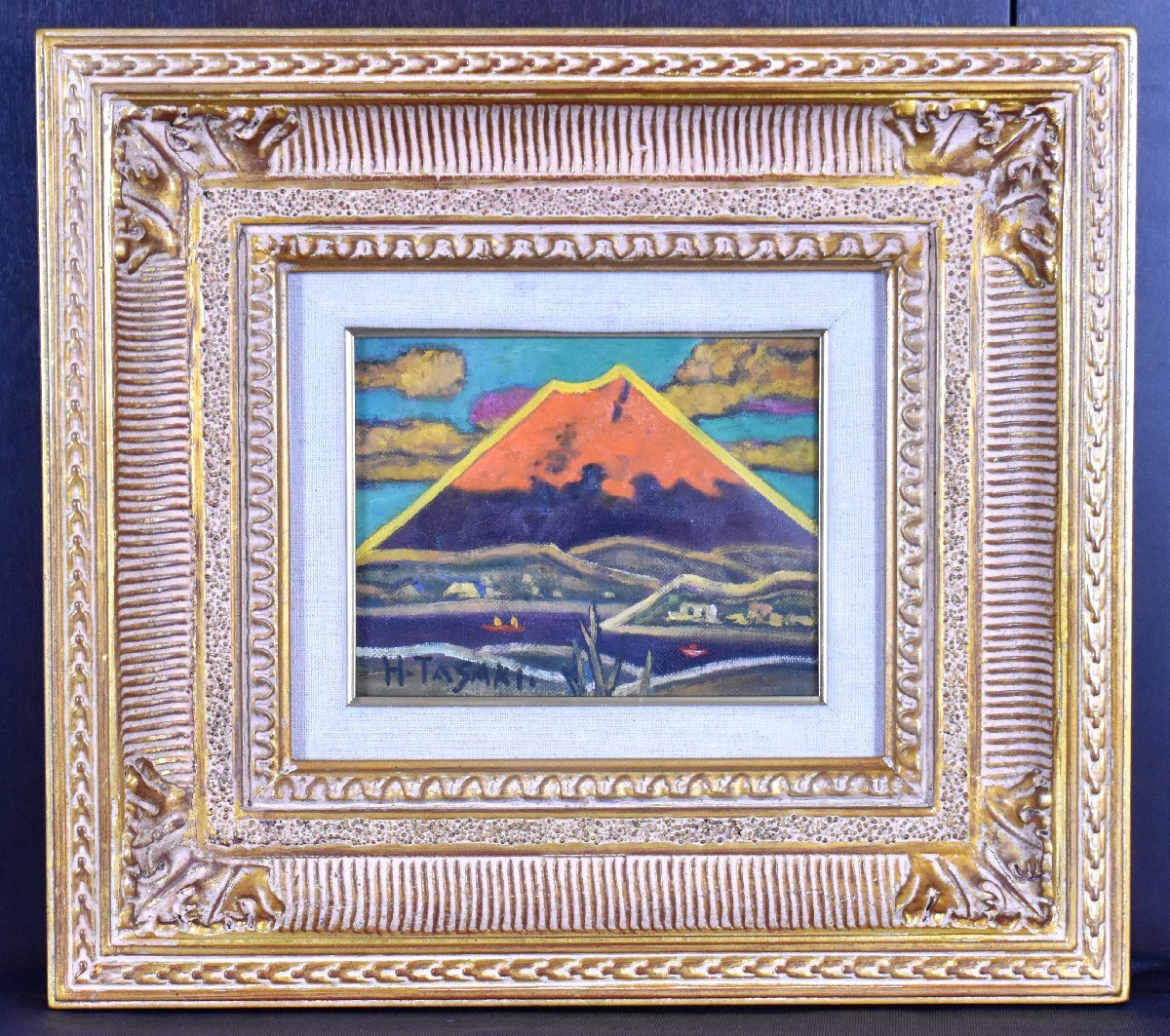 田崎広助、『朱富士』、希少な画集より、新品高級額・額装付 Yahoo!オークション -「田崎広助 朱富士」の落札相場・落札価格