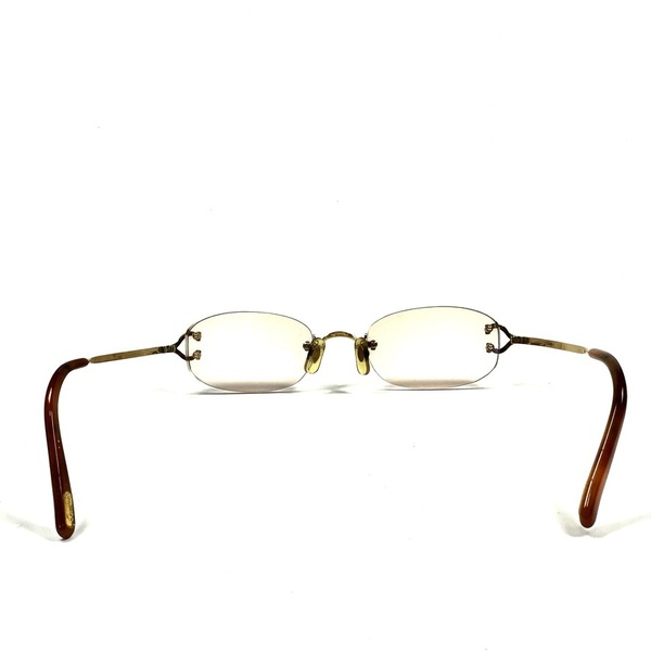 希少◇Cartier カルティエ リムレス ダブルポイント メガネ サングラス Cモチーフ ゴールド ヴィンテージ メンズ レディース ユニセックス