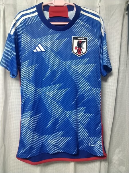 正規品 良品 サッカー日本代表ユニフォーム L カタールワールドカップ adidas サムライブルー アディダス