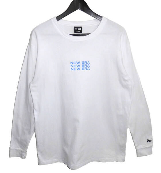 美品 NEW ERA ニューエラ 3連ロゴプリント ロングスリーブ Tシャツ XL 長袖
