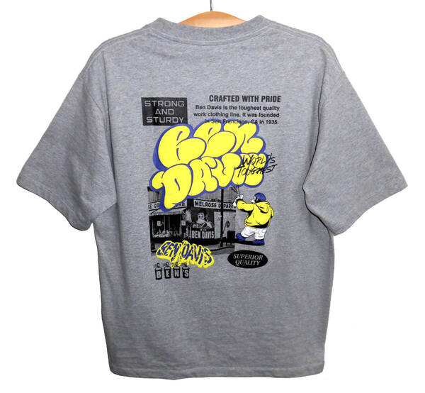 美品 BEN DAVIS ベンデイビス 25ss グラフィックロゴ Tシャツ Lサイズ ヘザーグレー
