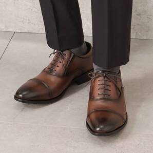 未使用 CEDAR CREST セダークレスト 軽量・撥水 ストレートチップ ビジネスシューズ 25cm EEE ブラウン CC-1338