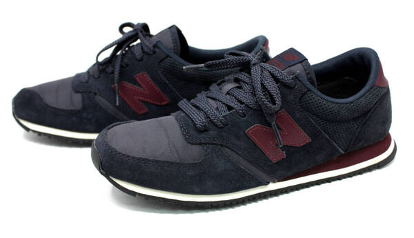 NEW BALANCE ニューバランス U420PNB スエード×ナイロン ローカット スニーカー 25cm D ネイビー