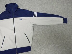 アディダス adidas ジャージ トラックジャケット ヴィンテージ ’70年代 4(171)M位 デサント 日本製 ブルー&グレー