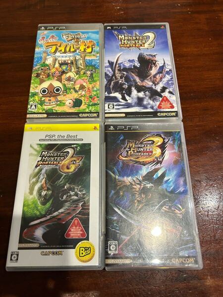 モンスターハンターポータブル2nd 2ndG 3rd モンハン日記ぽかぽかアイルー村 4本セット 中古