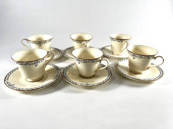 【送料無料・長期保管品】ROYAL DOULTON ロイヤルドルトン カップ&ソーサー 6客セット