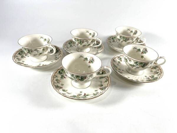 【送料無料・長期保管品】NARUMI ナルミ ティーカップ&ソーサー ヴィンテージ 5客セット
