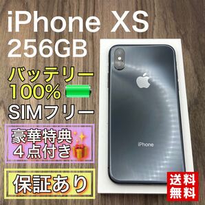 【美品】 iPhoneXS スペースグレイ 256GB SIMフリー 新品バッテリー