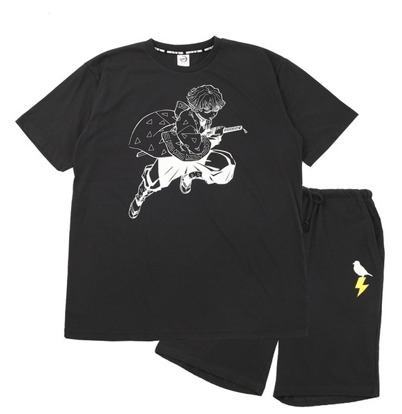 鬼滅の刃 ルームウェア 半袖 パジャマ 我妻善逸 上下セット XS SS 半袖Tシャツ ハーフパンツ