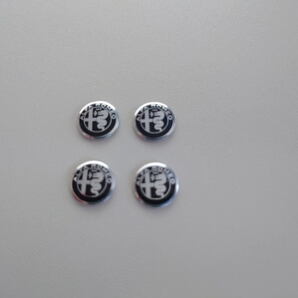 アルファロメオ 11mm 現行モノトーンロゴタイプ アルミ プレート ステッカー 4枚セット