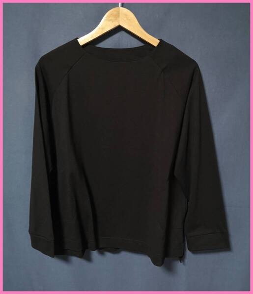 BLS‐454☆春秋☆新品☆送料込み☆即決☆ナチュラル系☆少し厚手のTシャツ素材☆M~Lサイズ☆Tシャツ☆黒☆ポケット