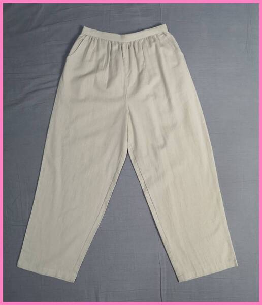 CV‐①‐3☆春夏秋☆新品☆送料込み☆即決☆ナチュラル系☆綿麻混☆パンツ☆ベージュ☆Mサイズ☆裏地有り