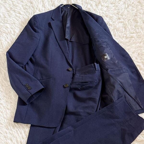 希少XLサイズ THE SUIT COMPANY ザスーツカンパニー 4Sスーツ セットアップ ジャケット パンツ ノーアイロン ストレッチ素材 ビジネス