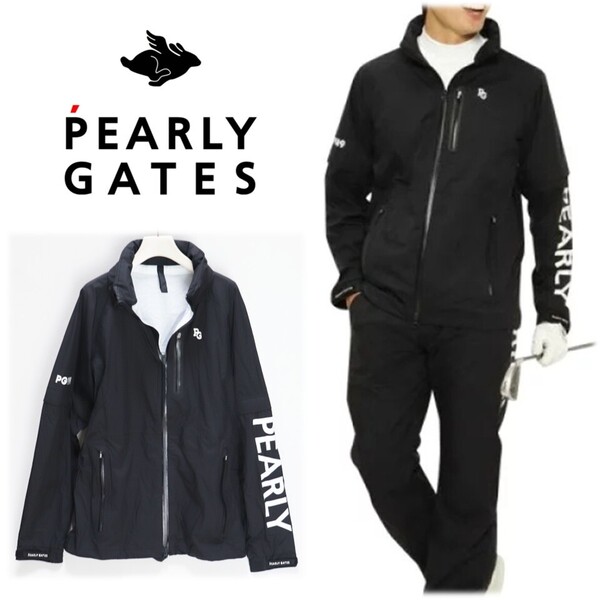 《PEARLY GATES パーリーゲイツ》新品 定価40,700円 2Way高機能防水性ブルゾン レインウェア ゴルフウェア 4(M)S2111