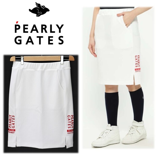 《PEARLY GATES パーリーゲイツ》新品 定価26,400円 メゾンロゴ柄 ハイパワーストレッチスカート ゴルフウェア 1(W70~76)S2259