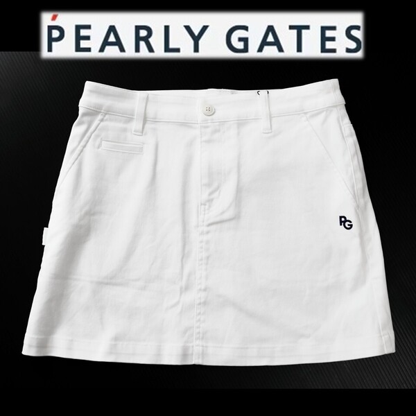 《PEARLY GATES パーリーゲイツ》新品 定価24,200円 ロゴ刺繍入 ハイパワーストレッチ スカート ゴルフウェア 1(W74)S2263