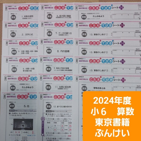 小学6年生 見なおしシート 算数 17枚 通知表対策 内申点対策 解答 カラーテスト 中学受験 小学校テスト 小6 こたえ・てびきシート