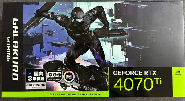 【正常動作品】玄人志向 GALAKURO GAMING NVIDIA GeForce RTX 4070 Ti 搭載 グラフィックボード GG-RTX4070Ti-E12GB/TP