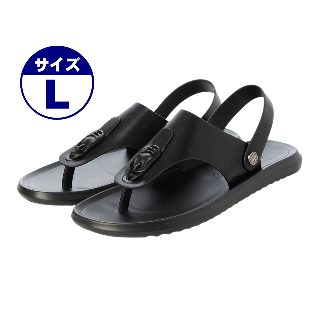 [ec2306-blk-l] мужской микроволокно кожа сандалии тонг-сандалии пляжные шлепанцы PU кожа 