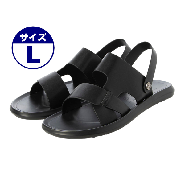 【ec2308-blk-l】メンズ マイクロファイバー レザー サンダル トングサンダル ビーチサンダル PUレザー