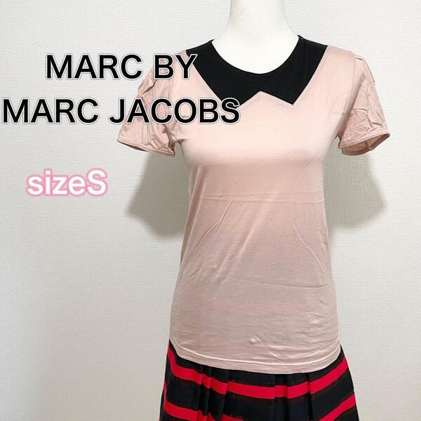 【美品】サイズM マークバイマークジェイコブス 半袖 Tシャツ ピンクベージュ