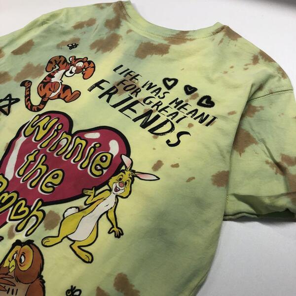 ディズニー くまのプーさん タイダイ柄 Tシャツ イエロー L