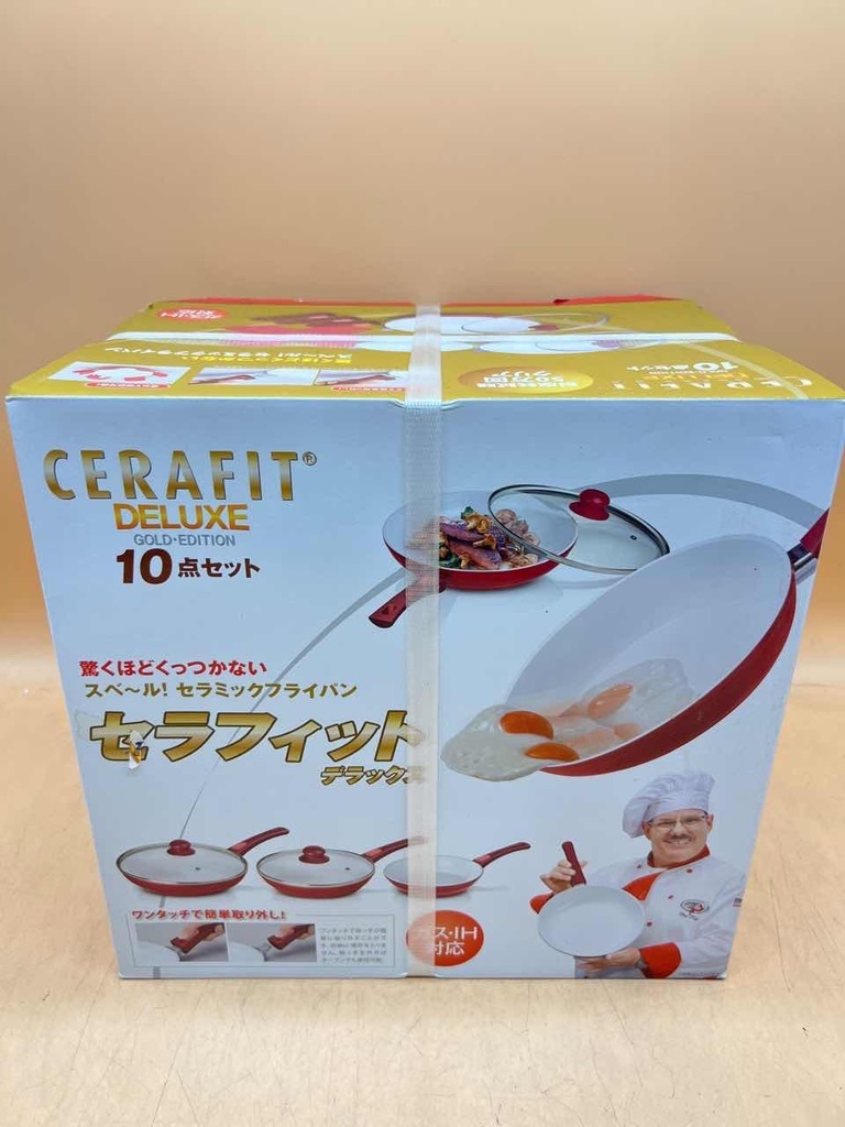【未開封】セラフィット 10点セット ショップジャパン フライパン10点セット CERAFIT DELUXE