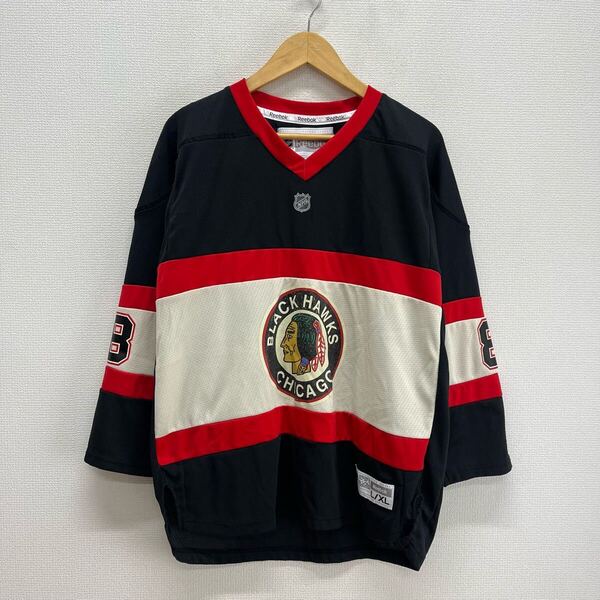 Reebok リーボック 90s Chicago Blackhawks Patrick Kane 88 ユニフォーム ユース ゲームシャツ ホッケーシャツ L 10123735