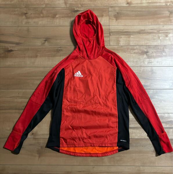 adidas アディダス プルオーバー ウィンドブレーカー サッカー フットサル プラクティスシャツ 長袖 裏アルミ 保温 防風 climawarm ピステ