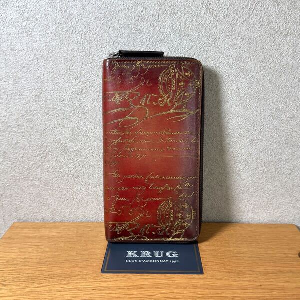 特注 定価22万円 ベルルッティ イタウバ カリグラフィースクリットレザー長財布 ITAUBA ゴールデンパティーヌ レッド 極美品 正規品
