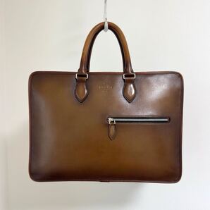 最新型 定価68.2万円 ベルルッティ ドゥジュール パティーヌレザー 2層ブリーフケース ビジネスバッグ ブラウン ショルダー付 アンジュール