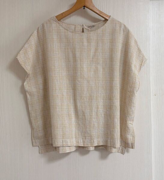 Samansa Mos2 綿麻 後ろギャザーブラウス 美品