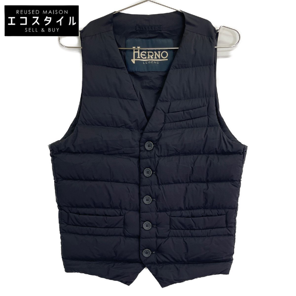 【美品】HERNO ダウンベスト リバーシブル 紺色 サイズ46 メンズ 2025年最新】Yahoo!オークション -ヘルノ ダウンベストの中古品