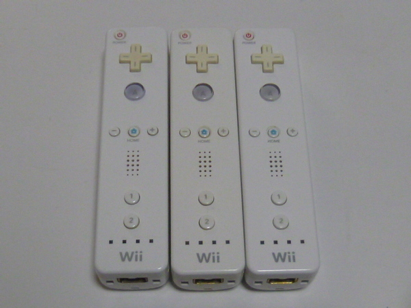 R065【送料無料 即日発送 動作確認済】Wii リモコン 3本セット 任天堂 純正 RVL-003 白 ホワイト コントローラー