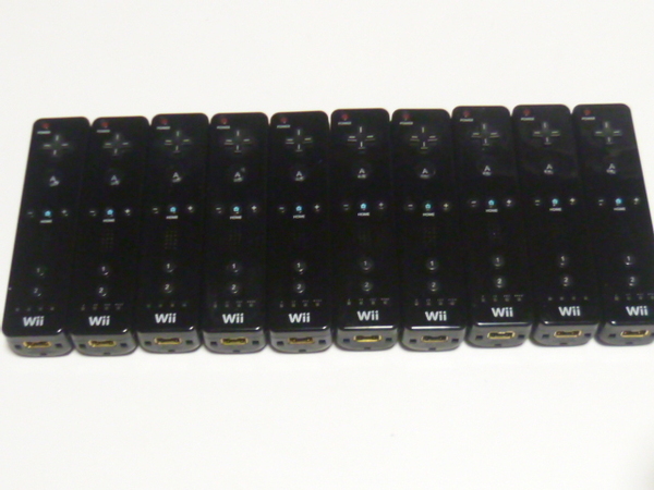R88【動作確認済 即日発送 送料無料】Wii リモコン 10個セット RVL-003 任天堂 純正 黒 ブラック コントローラー