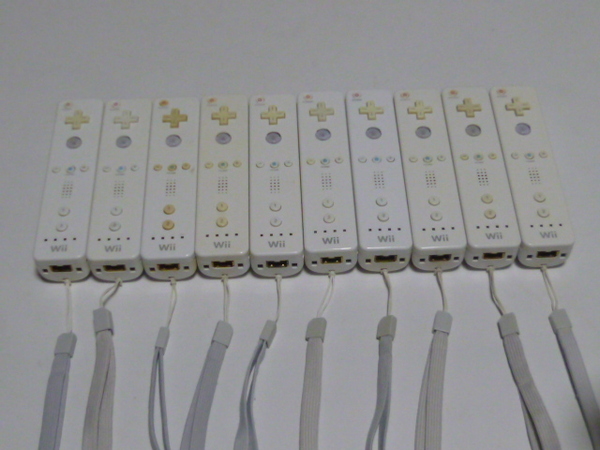 R39【送料無料 即日発送 動作確認済】Wii リモコン ストラップ 10本セット 任天堂 純正 RVL-003 白 ホワイト コントローラー