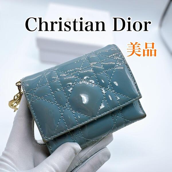 クリスチャンディオール レディディオール カナージュ 三つ折り財布 Dior