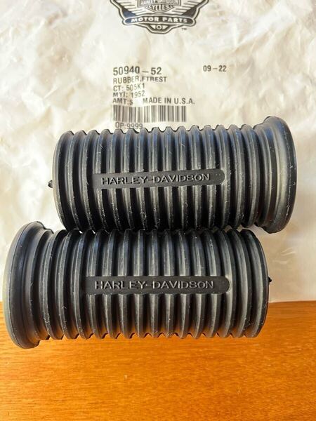 NOS ハーレー純正 ラージフットレスト フットペグラバー 50940-52 太ペグ ビンテージ アイアン ナックル パンヘッド ショベル エボ