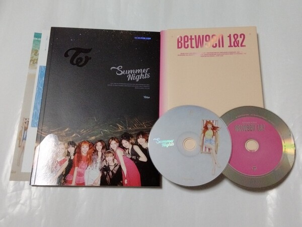 送料込み TWICE トゥワイス CD 2個セット ☆Summer Nights☆ 9曲 チェヨン & 11thミニ ☆BETWEEN 1&2☆ 7曲 韓国盤 K-POP