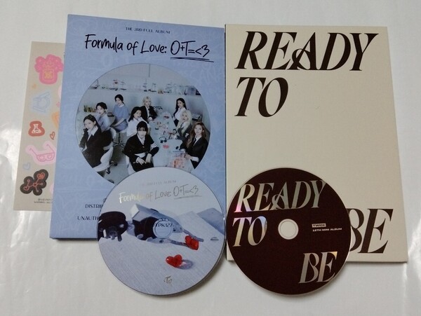 送料込み TWICE トゥワイス CD 2個セット 3集 ☆Formula of Love☆ 15曲 & 12thミニ ☆READY TO BE☆ 7曲 韓国盤 K-POP ②