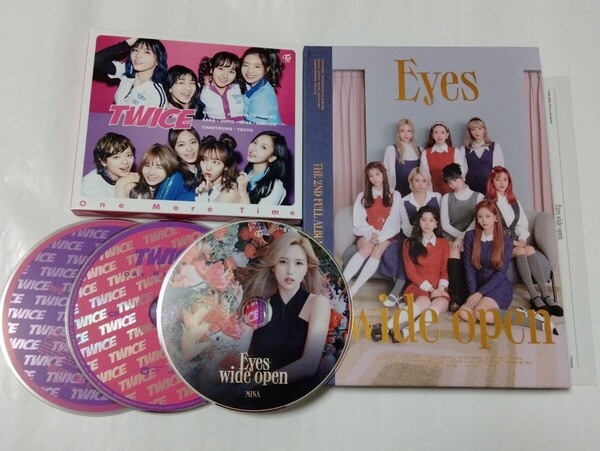 送料込み TWICE CD 2個セット 日本1stシングル ☆One More Time☆ 初回B & 2集 ☆Eyes wide open☆ ミナ 韓国盤 K-POP