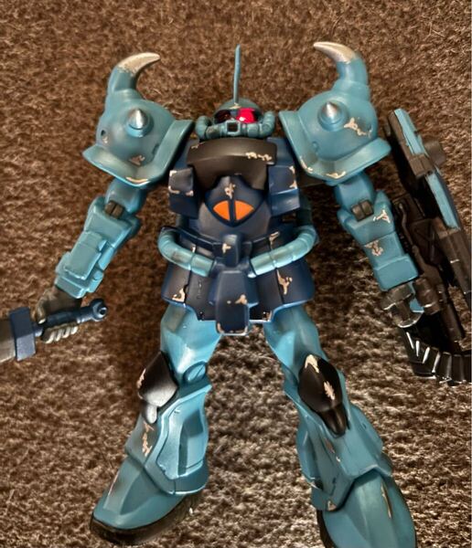 送料無料 非売品 電池交換済 2003 機動戦士ガンダム ウェザリング&ライトフィギュア 高潔!ジオンの忠臣編 MS-07B3 グフカスタム 第08MS小隊