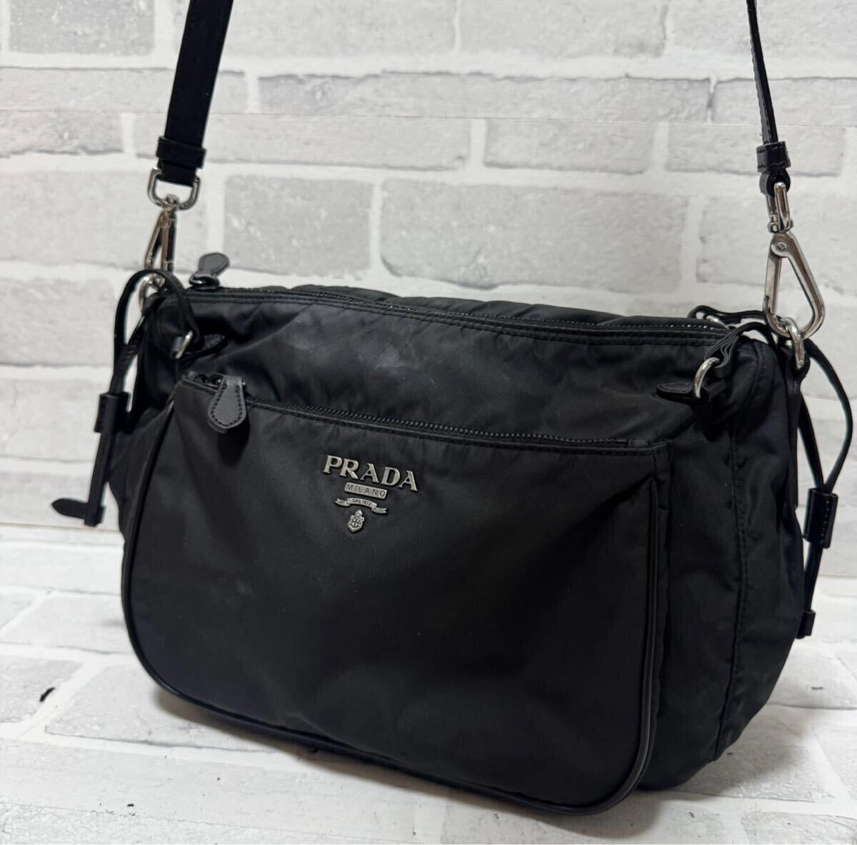 PRADA プラダ テスートナイロン×レザー カメラバッグ ショルダーバッグ Yahoo!オークション -「prada プラダ レザー カメラバッグ
