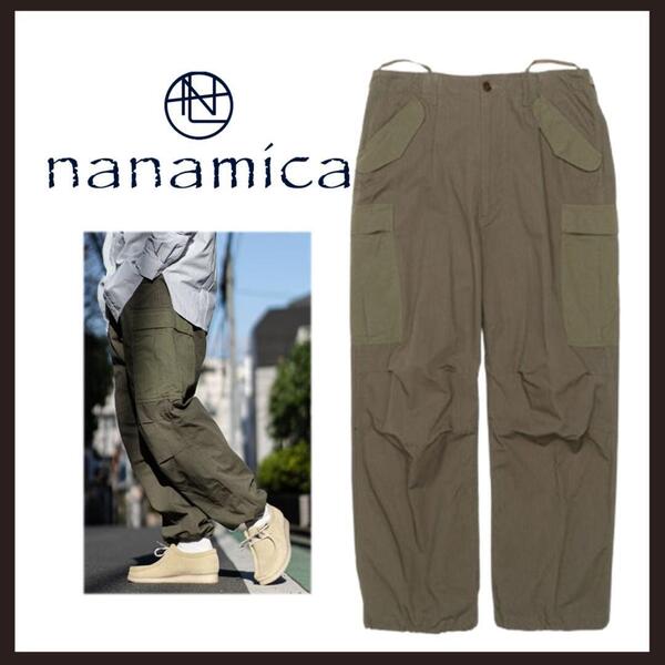 ○★新品未使用 nanamica ナナミカ カーゴパンツ コーデュラリップストップ 32 カーキ★○