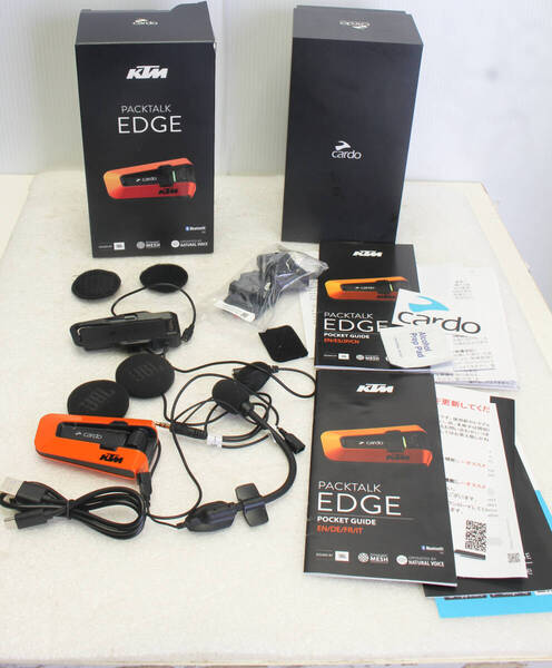 送料無料。中古。カルド パックトーク エッジ ケーティエム CARDO PACKTALK EDGE KTM JBLスピーカー 正規品 オートバイ用インカム