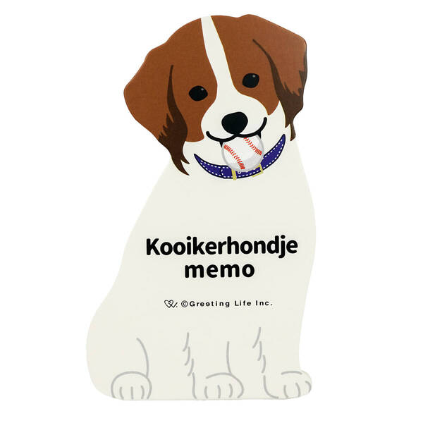 アニマルダイカットメモ♪5柄入り コーイケルホンディエ デコピン犬種 かわいい犬のメモ 送料込み