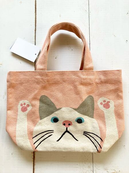 ミニトートバッグ 猫♪ねこ♪ネコ♪ ズームターチャン 内ポケット・マチ付き ターチャン